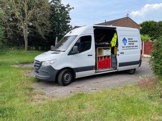 Resin Foundation Repair Ltd van with site equipment