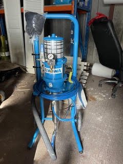 RFR resin injection pump equipment prepared for a foundation repair project
